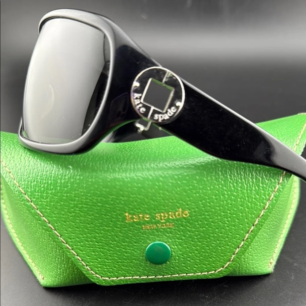 Kate Spade Black Sunglasses with Green Case